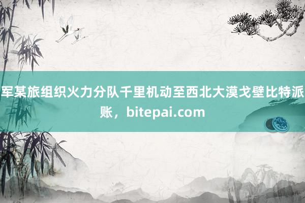 陆军某旅组织火力分队千里机动至西北大漠戈壁比特派入账，bitepai.com