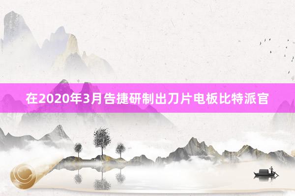 在2020年3月告捷研制出刀片电板比特派官