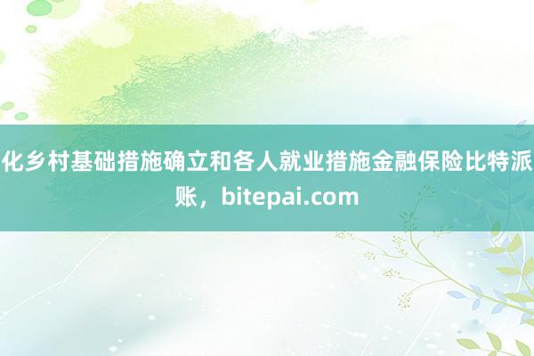 强化乡村基础措施确立和各人就业措施金融保险比特派入账，bitepai.com