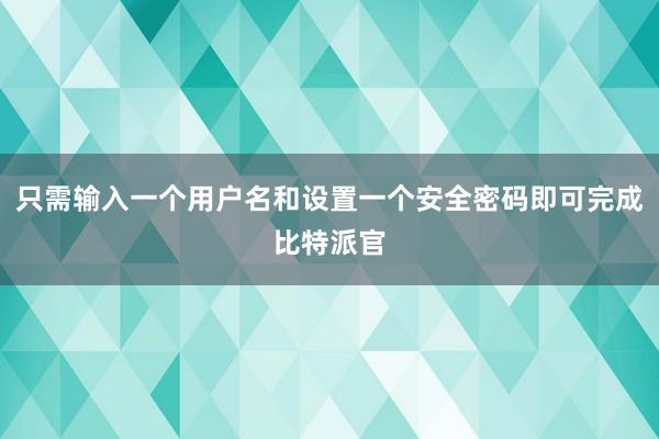 只需输入一个用户名和设置一个安全密码即可完成比特派官