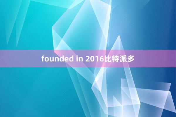 founded in 2016比特派多