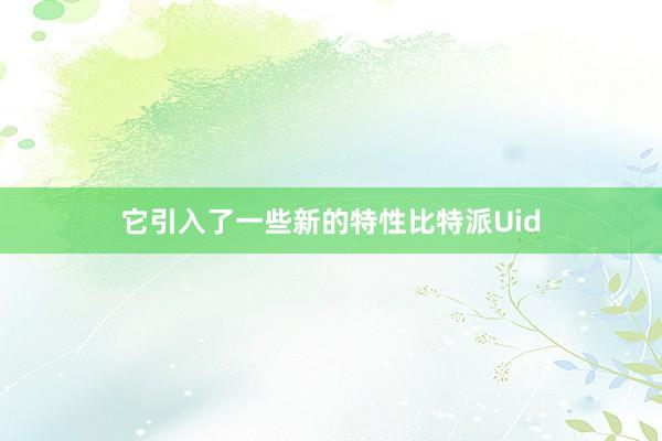 它引入了一些新的特性比特派Uid