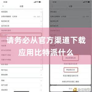 请务必从官方渠道下载应用比特派什么