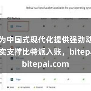 为中国式现代化提供强劲动力和坚实支撑比特派入账，bitepai.com